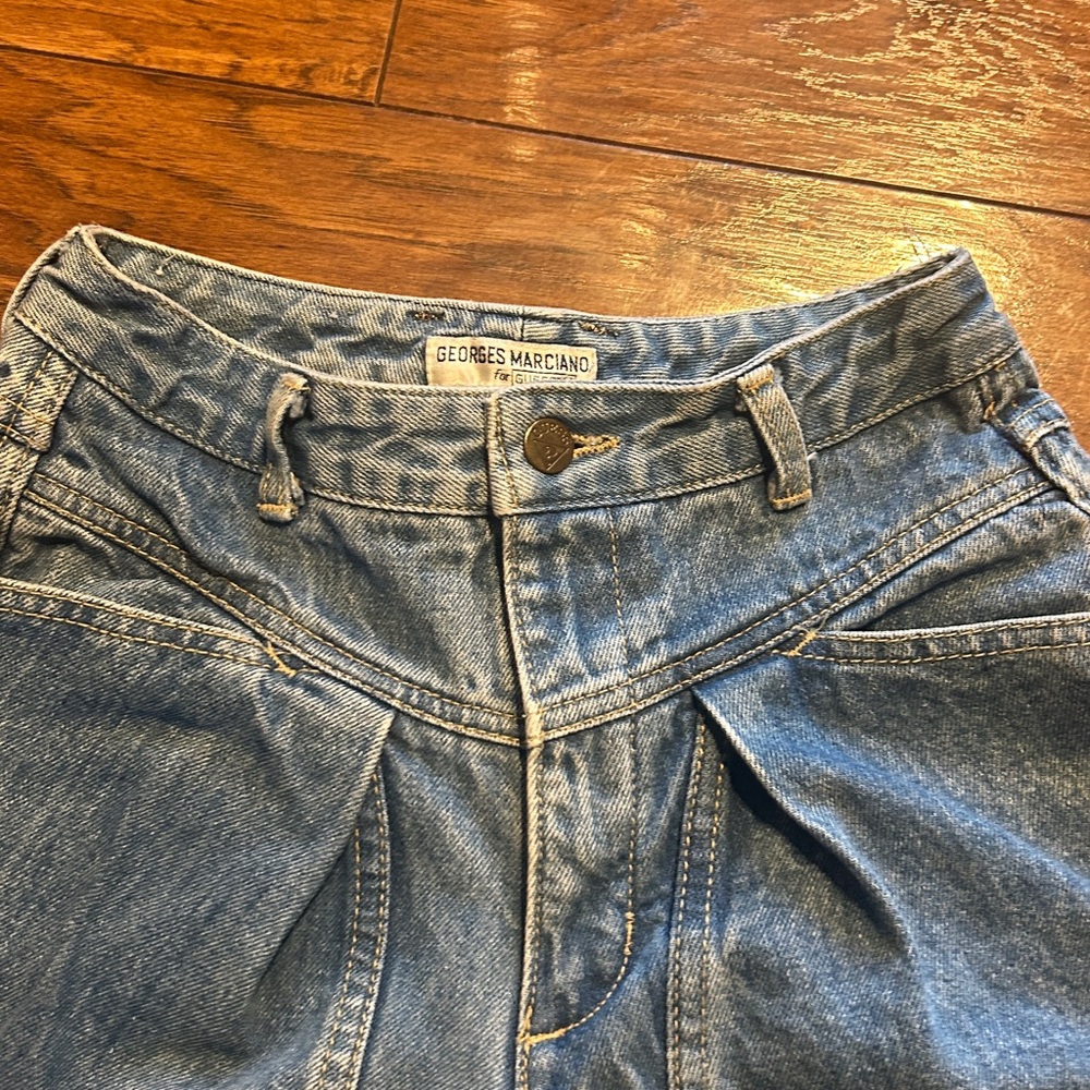 Rare Vintage Guess Jean Sz 28 Med Wash High Rise Tapered Leg Jeans USA - Picture 7 of 10